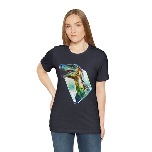 Stained Glass Velociraptor - Short Sleeve Tee